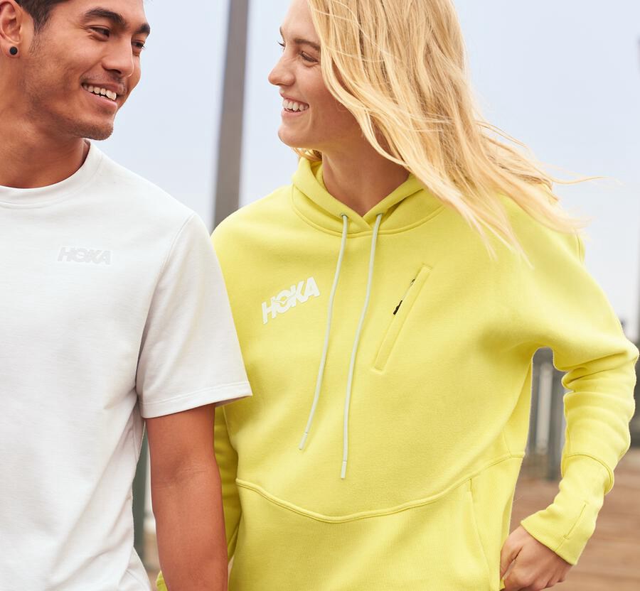 Hoka One One Kapşonlu Sweatshirt Kadın Sarı - Performance - AN5704813